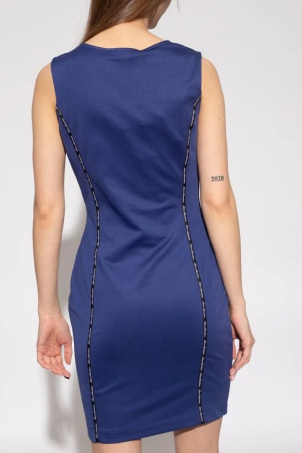 Vestido azul marino sin mangas Love Moschino