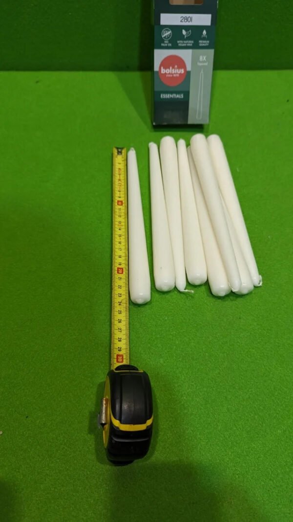 Bolsius Velas cónicas Blanco 8 unidades