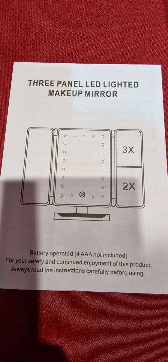 Espejo de Maquillaje con LED, Iluminado Espejo de Mesa Luz con Ampliación
