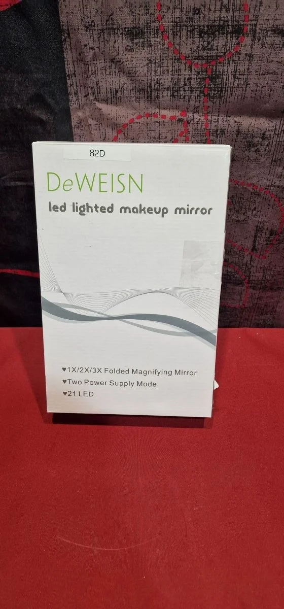 Espejo de Maquillaje con LED, Iluminado Espejo de Mesa Luz con Ampliación