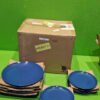 Amazon Basics - Vajilla de gres, color Azul marino, 11 piezas