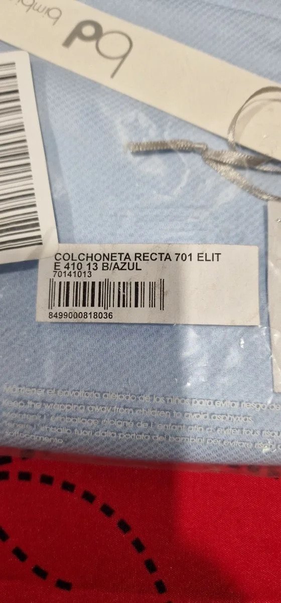 Bimbi Elite - Colchoneta recta, 38 x 83 cm