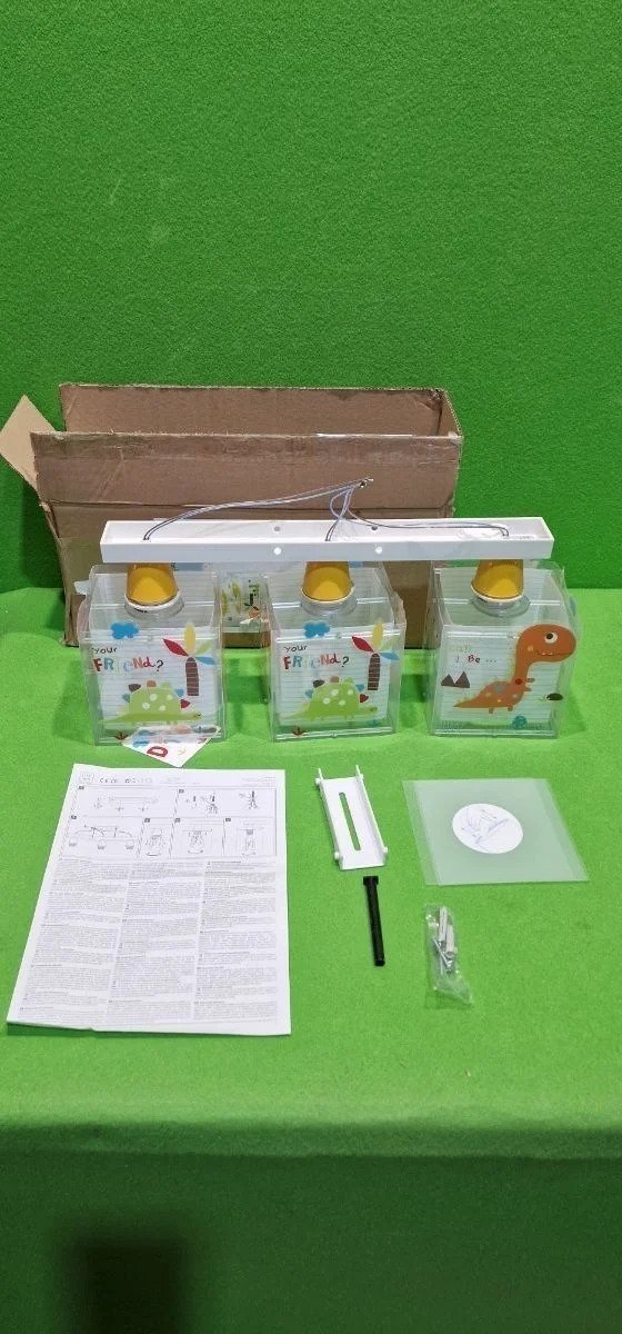 i5096775750.webp Dalber Lámpara infantil Plafón de techo 3 Luces Dinos Dinosaurios Multicolor