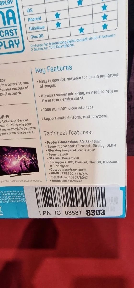 Muvit MIOCASTV Adaptador TV Cast inalámbrico