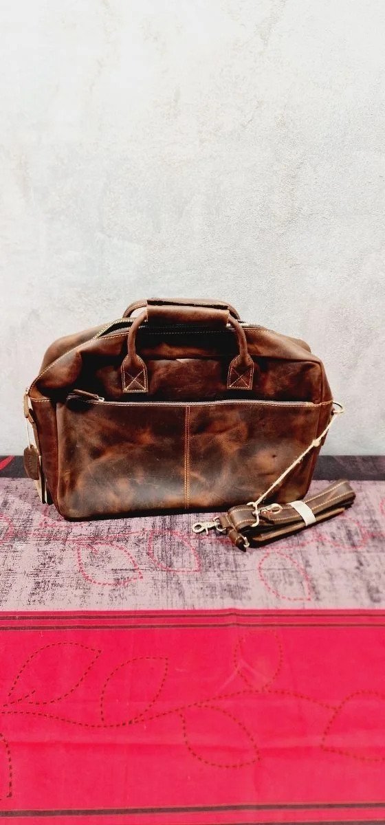 Maletín/bolsa de hombro Kattee de aspecto vintage, de piel