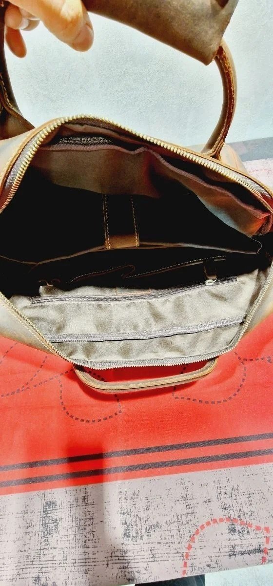 Maletín/bolsa de hombro Kattee de aspecto vintage, de piel