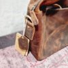 Maletín/bolsa de hombro Kattee de aspecto vintage, de piel