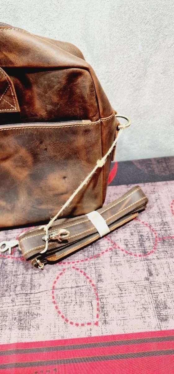 Maletín/bolsa de hombro Kattee de aspecto vintage, de piel