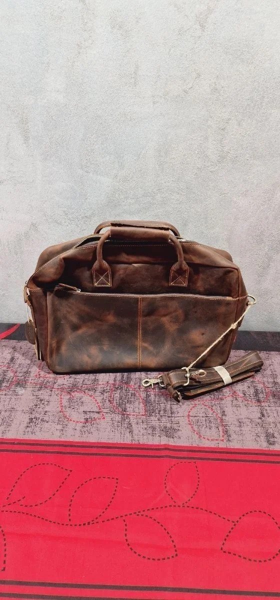 Maletín/bolsa de hombro Kattee de aspecto vintage, de piel