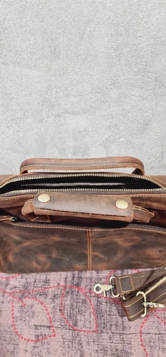 Maletín/bolsa de hombro Kattee de aspecto vintage, de piel