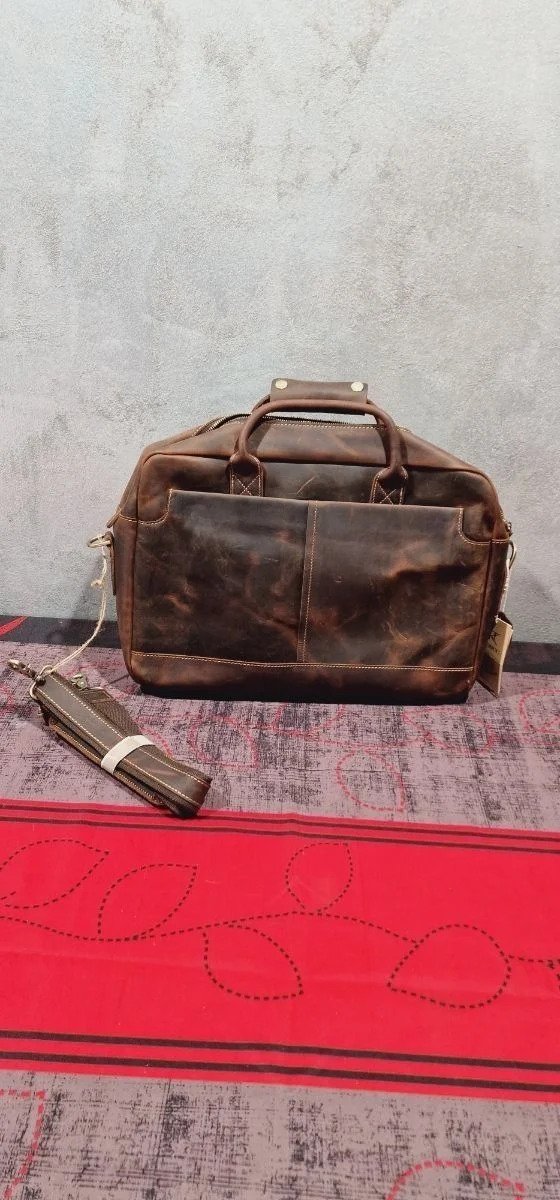 Maletín/bolsa de hombro Kattee de aspecto vintage, de piel
