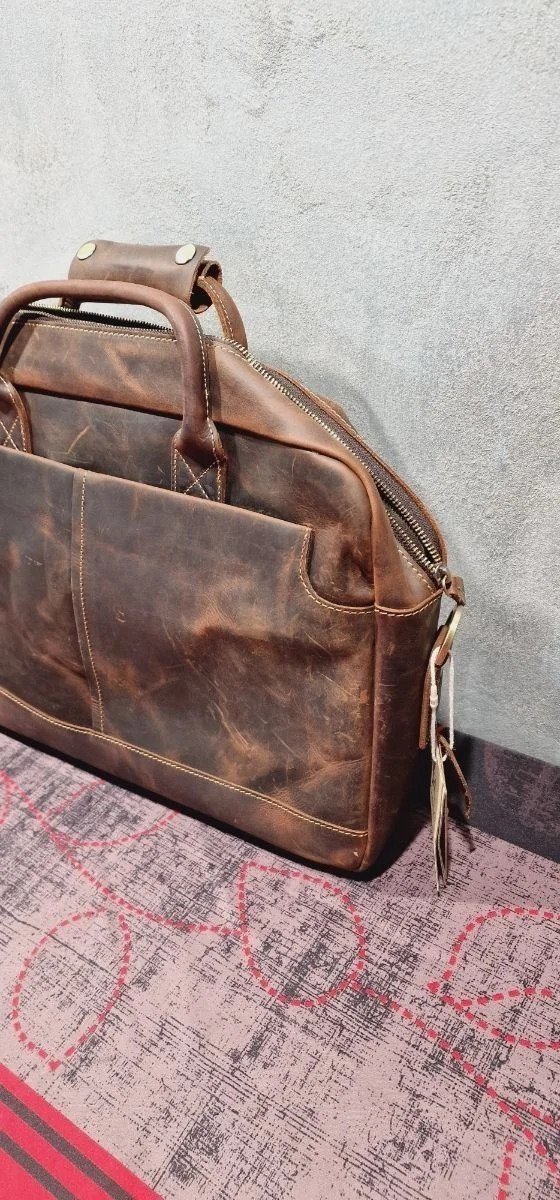 Maletín/bolsa de hombro Kattee de aspecto vintage, de piel