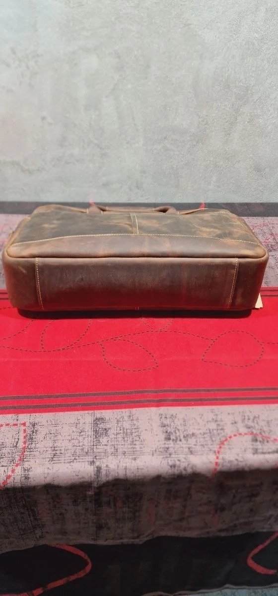 Maletín/bolsa de hombro Kattee de aspecto vintage, de piel