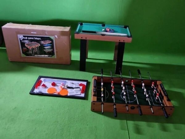 Mesa 4 juegos en 1: Billar, ping-pong, hockey y futbolín