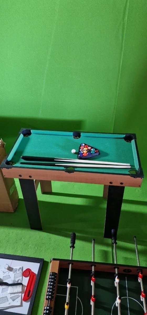 Mesa 4 juegos en 1: Billar, ping-pong, hockey y futbolín