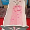 KidKraft- Cuna de madera de juguete con ropa de cama rosa