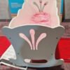 KidKraft- Cuna de madera de juguete con ropa de cama rosa