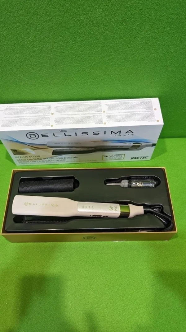 Bellissima Imetec Steam Elixir, plancha de vapor, cabello liso