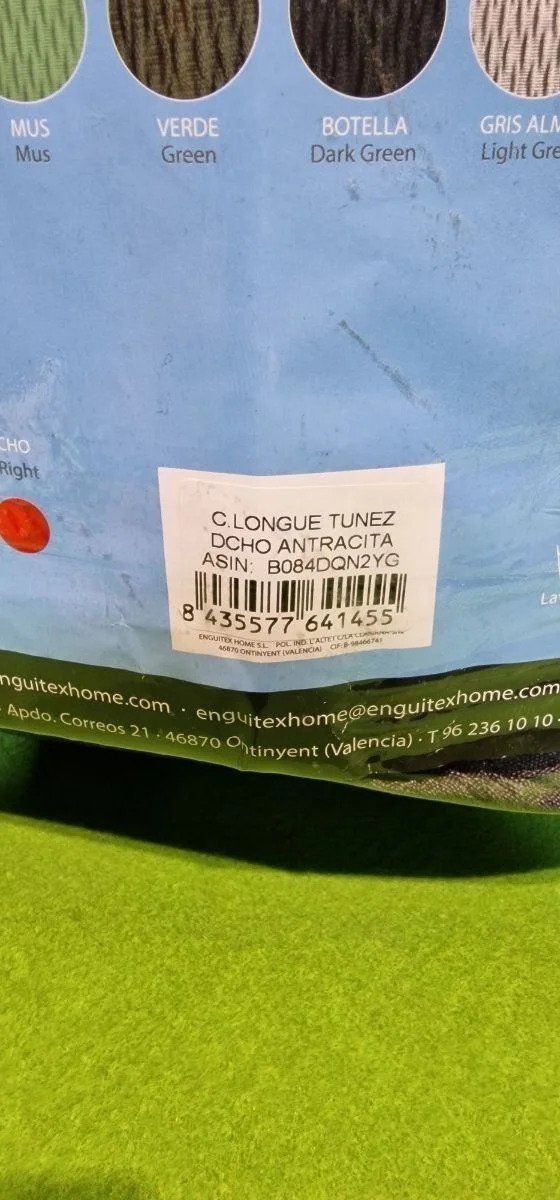 Martina Home Tunez Funda chaise longue Brazo corto derecho Gris