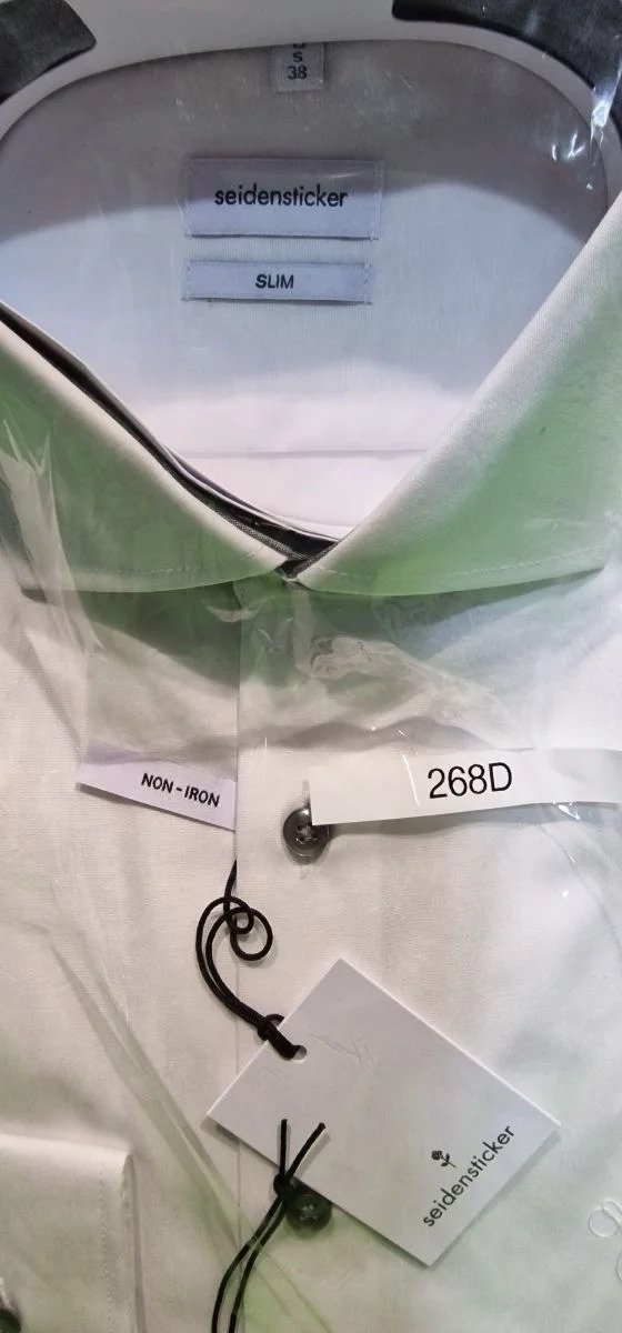 Camisa blanca Seidensticker, modelo Slim, sin plancha.