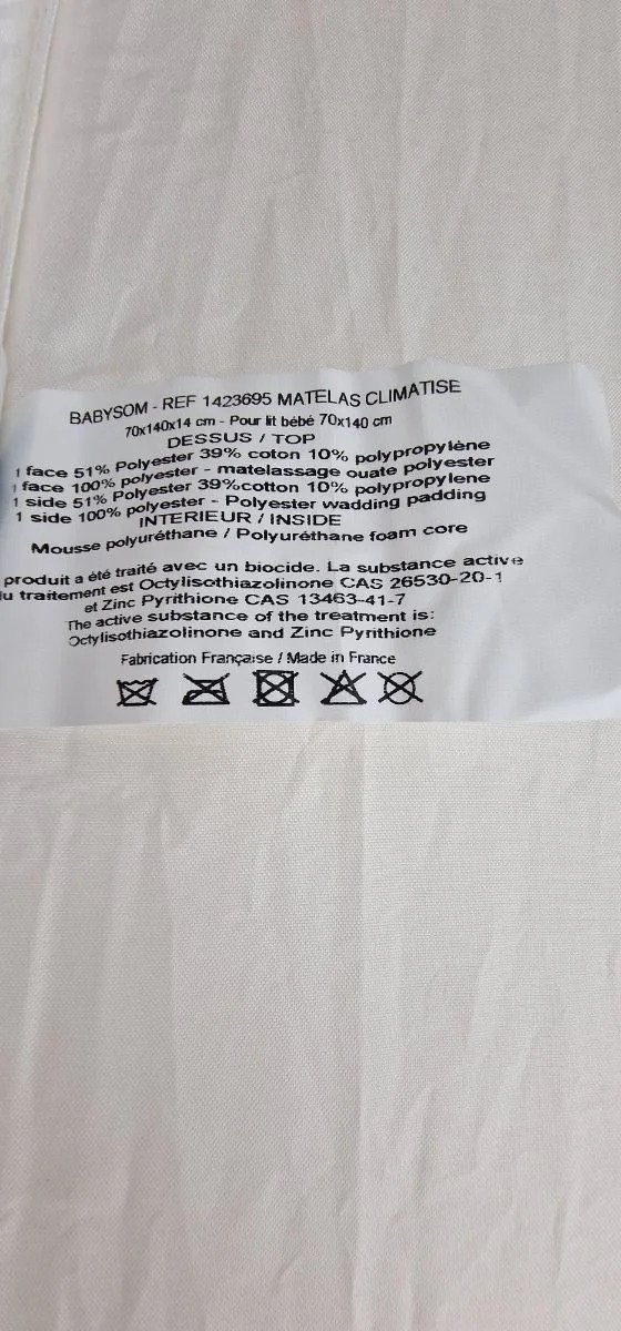 Babysom Colchón Cuna Bebé Doble cara 70 x 140 cm