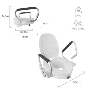 Mobiclinic, Elevador WC para adultos con reposabrazos, Guadiana