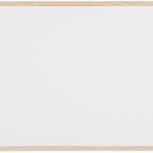 Pizarra blanca magnética con marco de madera de pino, 80 x 60 cm