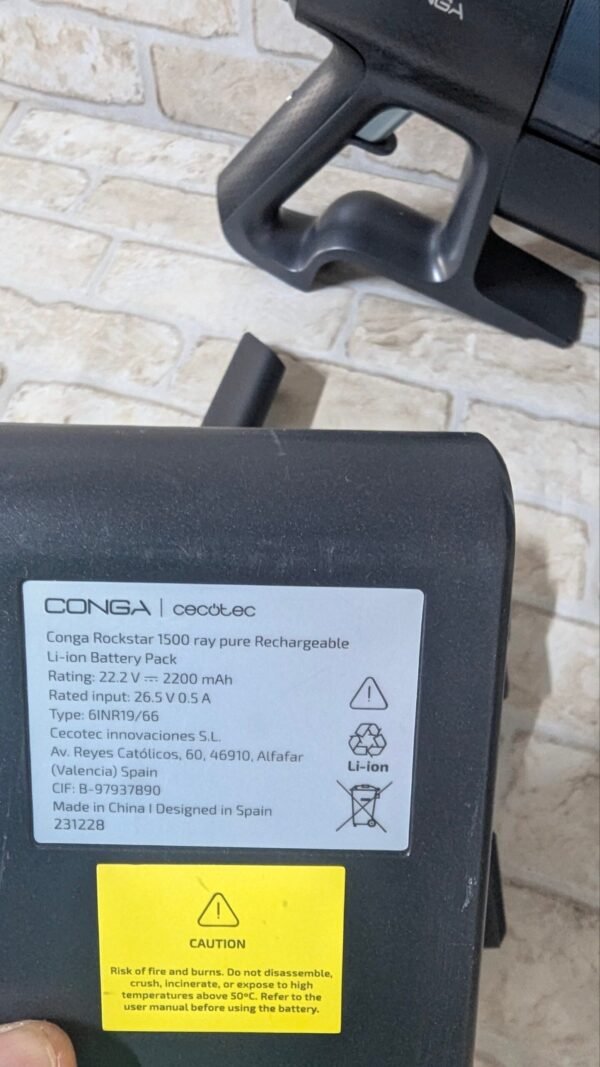 Cecotec Aspirador Escoba sin Cable Conga Rockstar 1500 Ray Pure