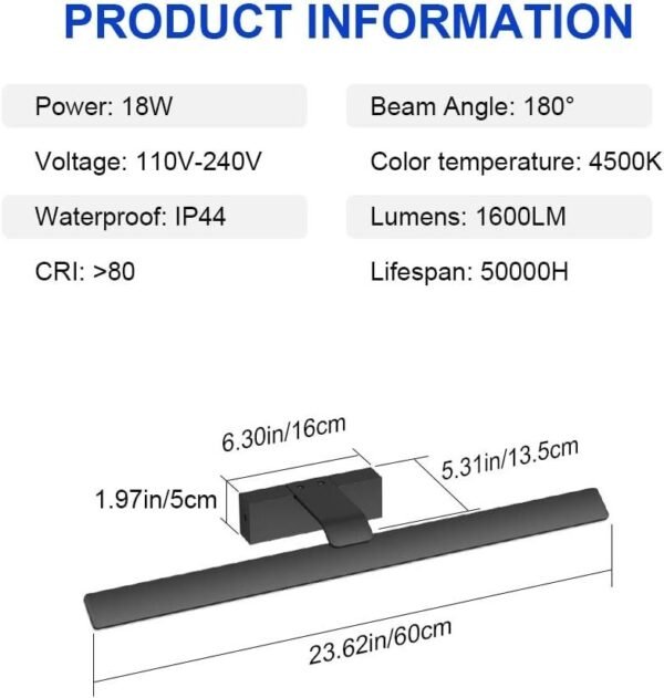 Luz Espejo Baño Led 60cm