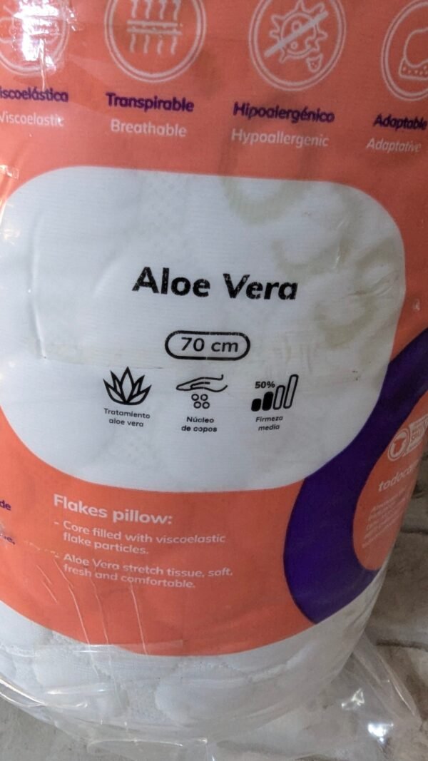 Todocama - Almohada viscoelástica Aloe Vera con Copos 100% viscoelásticos