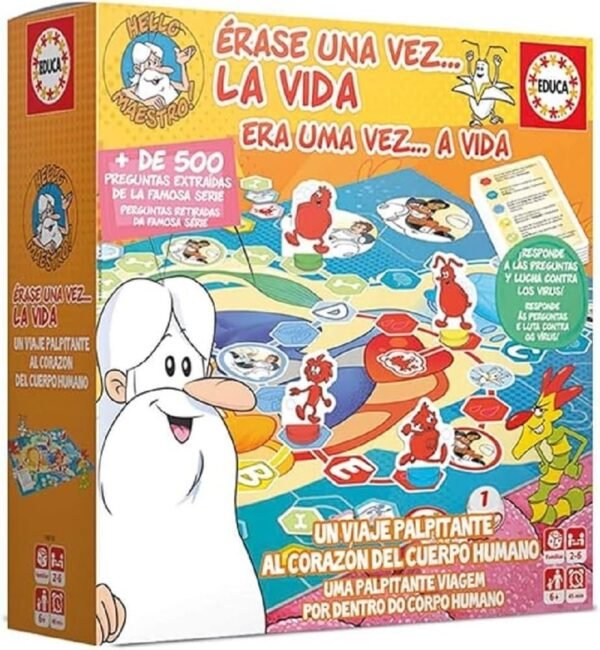 183M - Educa - Érase una Vez La Vida, Juego de Mesa Familiar Educativo con más de 500 Preguntas y respuestas