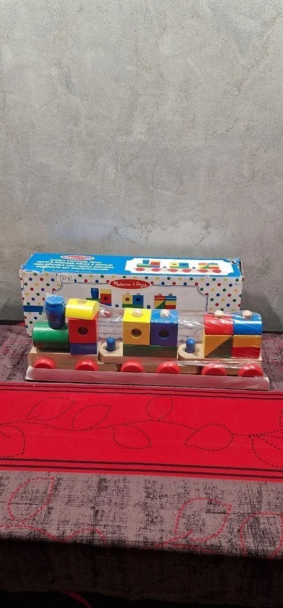 22B. - Melissa & Doug Jumbo Stacking Train Classic Construcción y vehículos