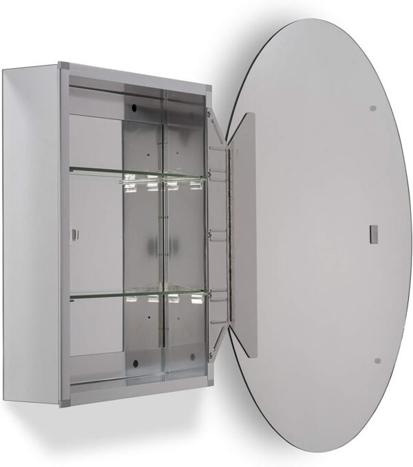 255M - Armario de aluminio ovalado de 1 puerta, 53,5 x 78,5 cm
