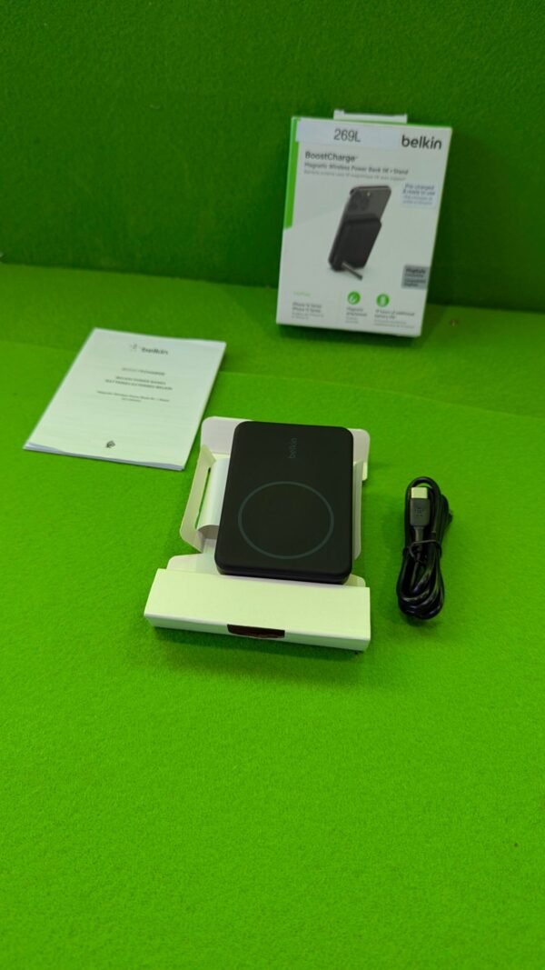 2690L - Belkin Cargador portátil banco de energía inalámbrico de 5000 mAh, cargador MagSafe de 7.5 W