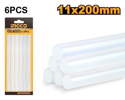 AKTGS2061 - 5 Barras de Cola Termofusible INGCO 11.2mm x 200mm - Set de 6 Piezas