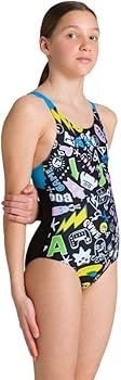 705L - Traje de baño deportivo Arena Girl para niñas con forro divertido