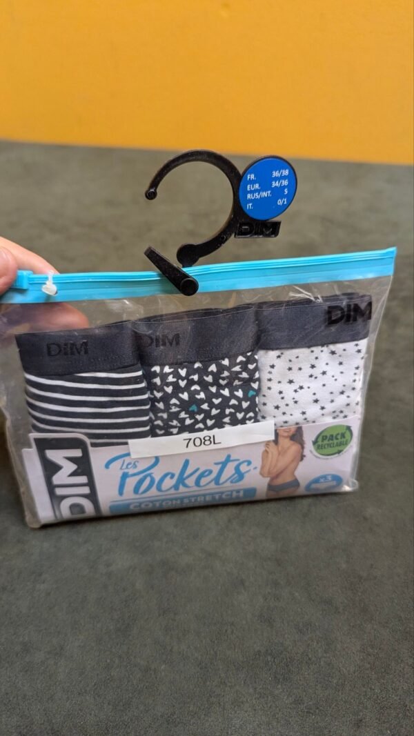 708L - Pack 3 slips DIM Les Pockets algodón stretch