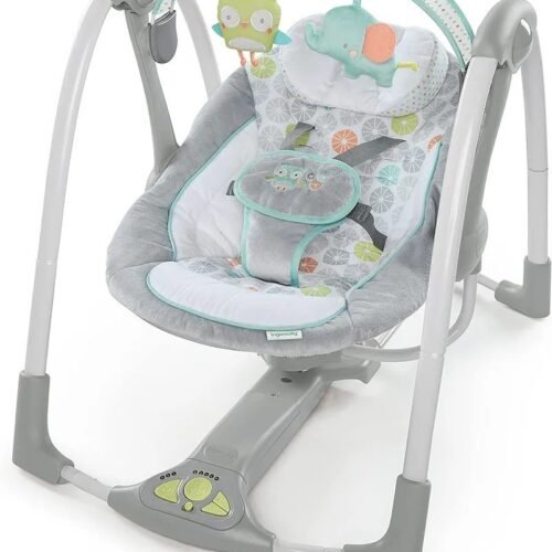 73Pal. - Ingenuity, Columpio Compacto Plegable Hugs & Hoots, hasta 9 kg