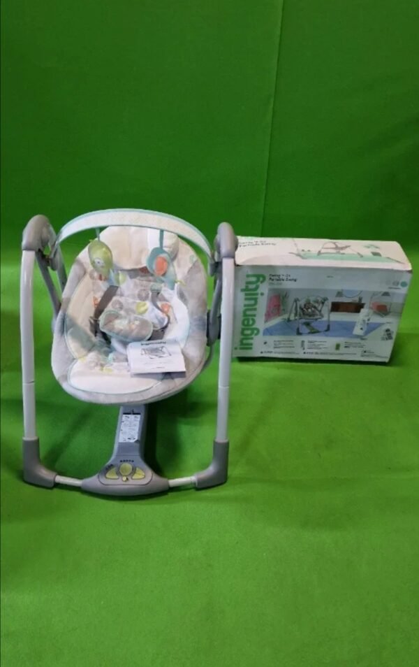73Pal. - Ingenuity, Columpio Compacto Plegable Hugs & Hoots, hasta 9 kg
