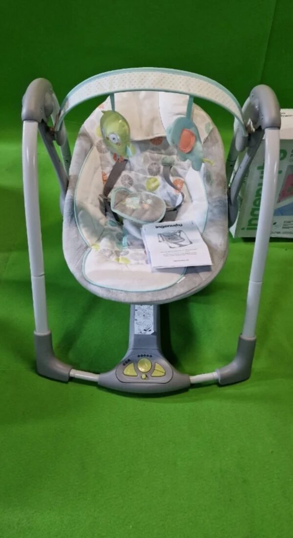 73Pal. - Ingenuity, Columpio Compacto Plegable Hugs & Hoots, hasta 9 kg