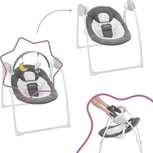 98BB - Hamaca y columpio para bebés eléctrico Badabulle Comfort Moonlight