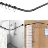 377AA - Barra de Cortina de Ducha Ajustable en Forma de L 70-100×110-170cm