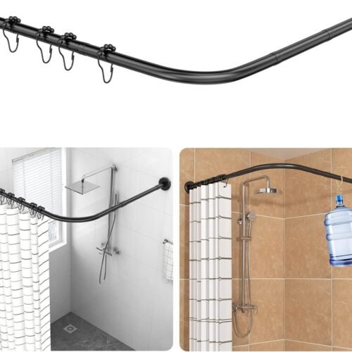 377AA - Barra de Cortina de Ducha Ajustable en Forma de L 70-100×110-170cm