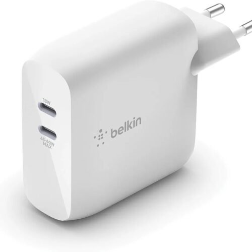 352J - Belkin cargador de pared USB-PD GaN doble de 68 W