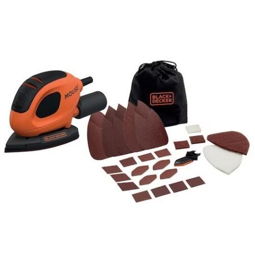 BEW230BC-QS - BLACK+DECKER Lijadora de Detalle Mouse 55 W, Velocidad de 11.000 RPM, Incluye 15 Accesorios BEW230BC-QS