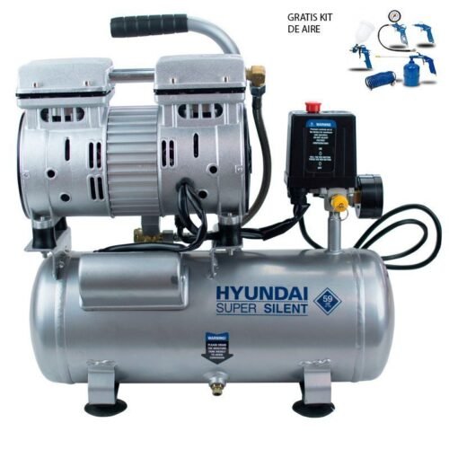 HYAC6-07S - Compresor Silencioso Hyundai HYAC6-07S 6L - 0.75HP + KIT DE REGALO (5 Piezas)
