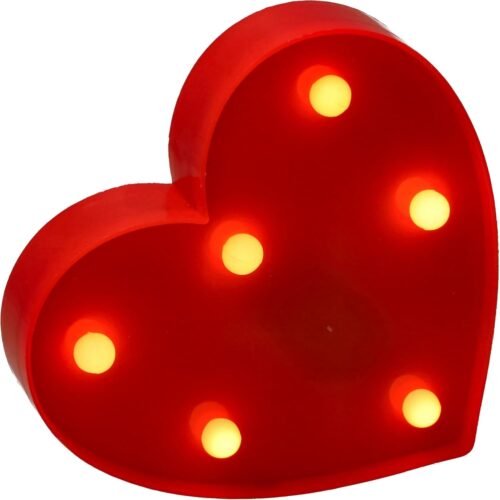 638i - Corazón Luminoso con Luz Blanca Cálida