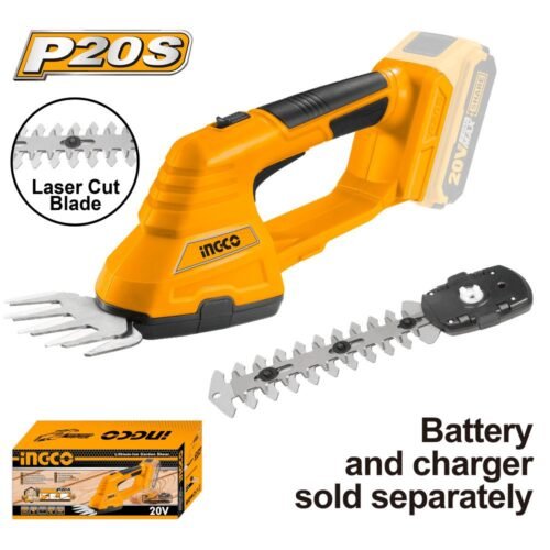 CSTLI2001 - Cortasetos a Batería 20V INGCO Brushless - Cuchilla Láser SK5 200mm