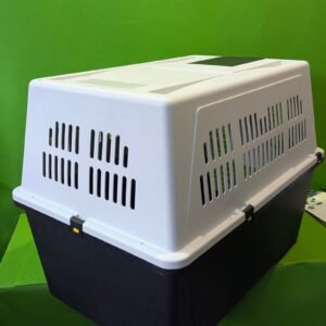 66M - Ferplast Transportín para Perros de Talla Grande Atlas 70 Professional, Comedero y Accesorios incluidos, Puerta de Acero plastificado, Rejillas de ventilación, 68,5 x 101 x h 75,5 cm Gris
