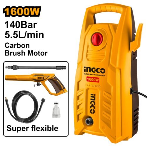 HPWR16008 - Hidrolimpiadora Alta Presión INGCO 1600W - 140 Bar (2030 PSI) - Motor 100% Cobre